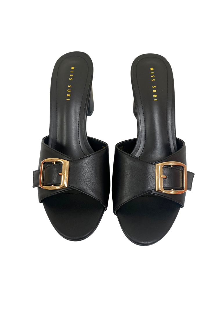 Buckle Sandal heels by Miss Suri - Nude