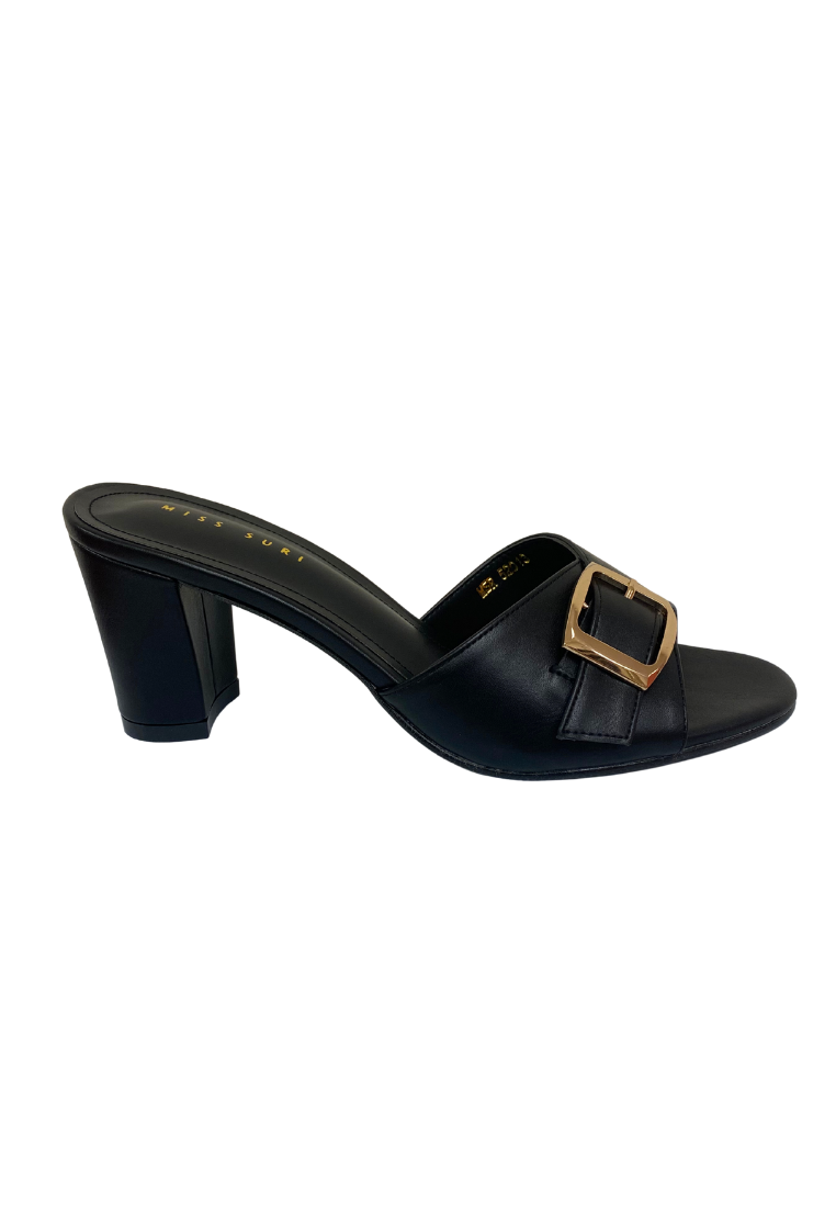 Buckle Sandal heels by Miss Suri - Black
