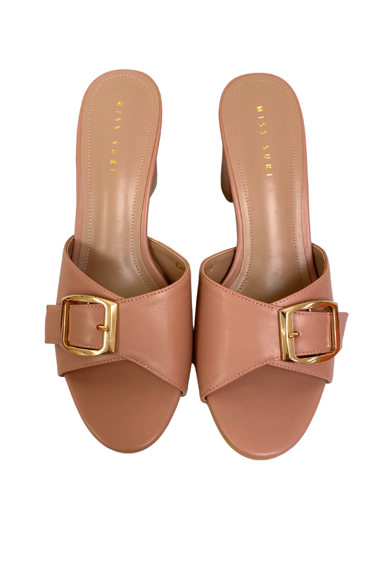 Buckle Sandal heels by Miss Suri - Nude
