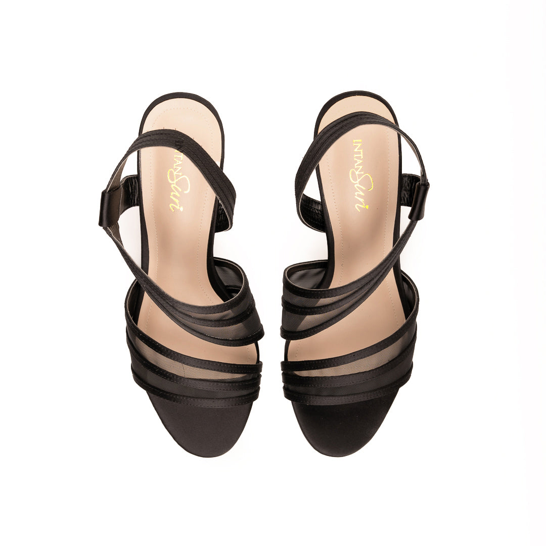 Asymmetric heels by IntanSuri - black