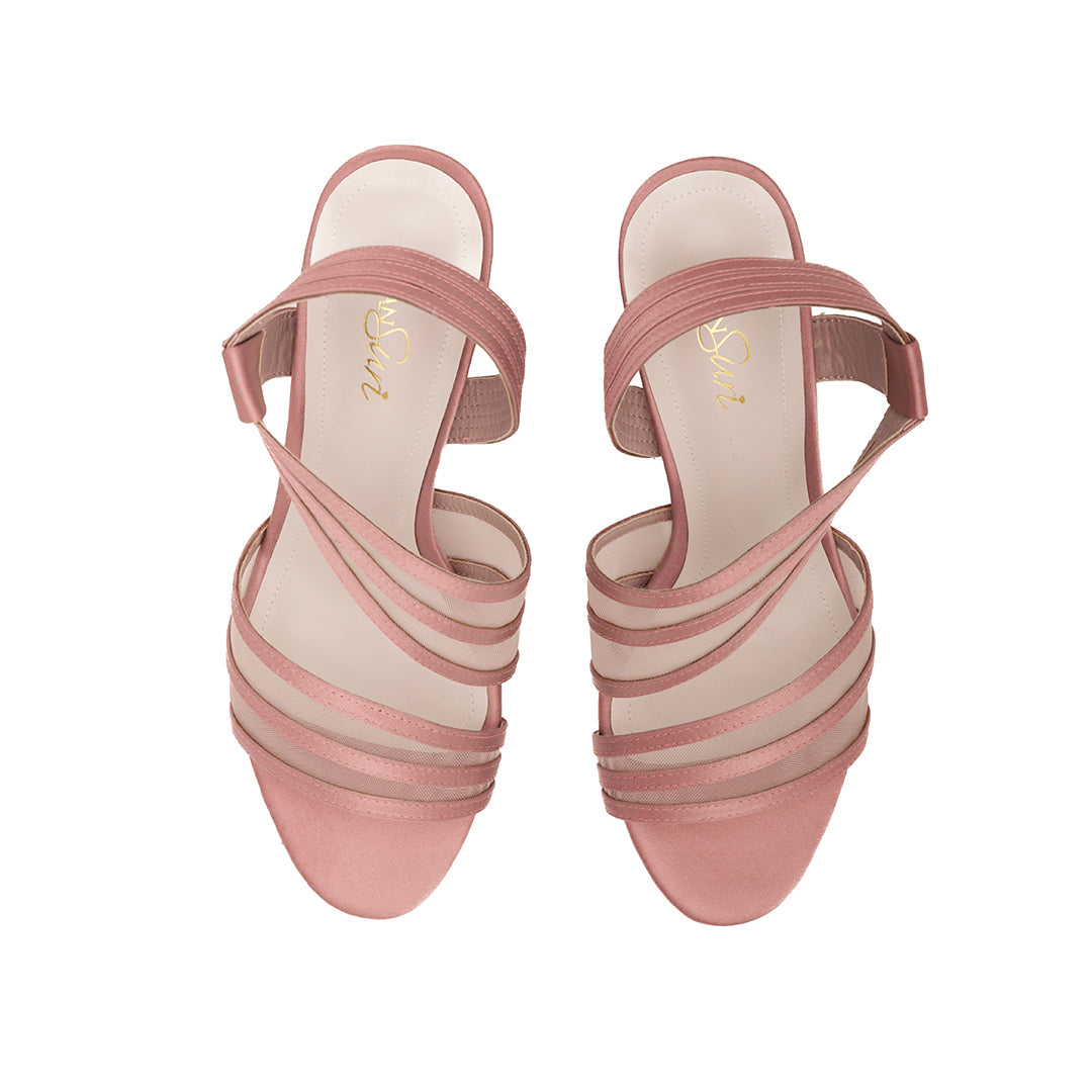Asymmetric heels by IntanSuri - pink