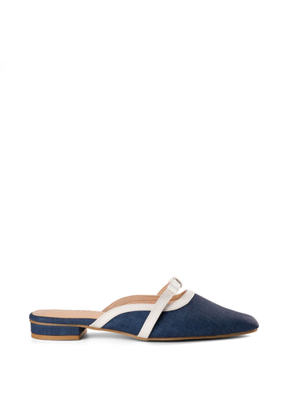 Denim Contrast Mule by Miss Suri