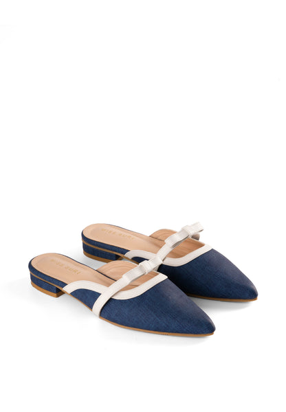 Denim Contrast Mule by Miss Suri