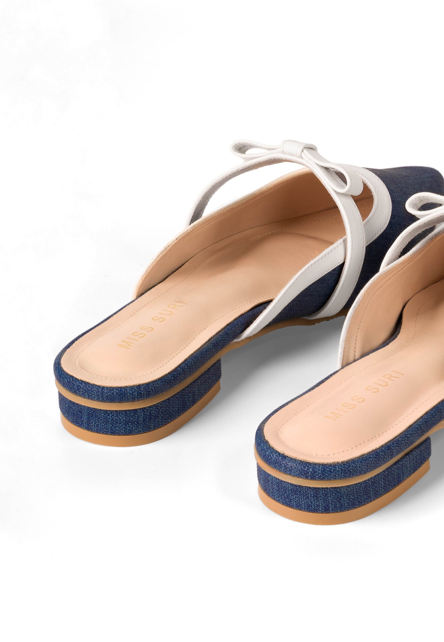 Denim Contrast Mule by Miss Suri