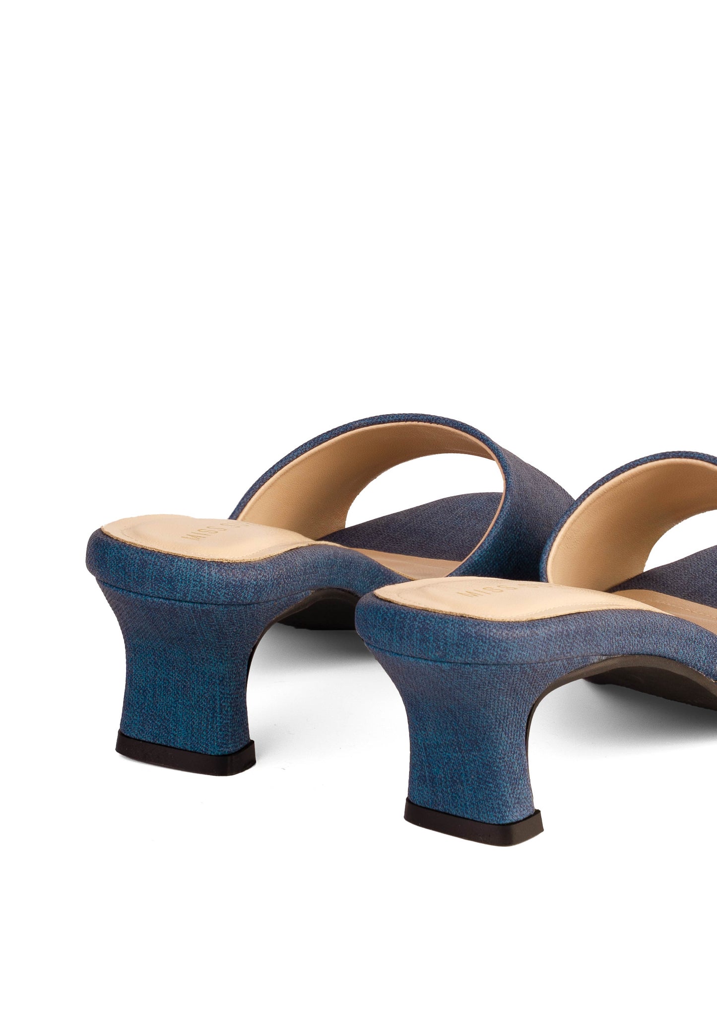 Denim Muse Mule Heels by Miss Suri