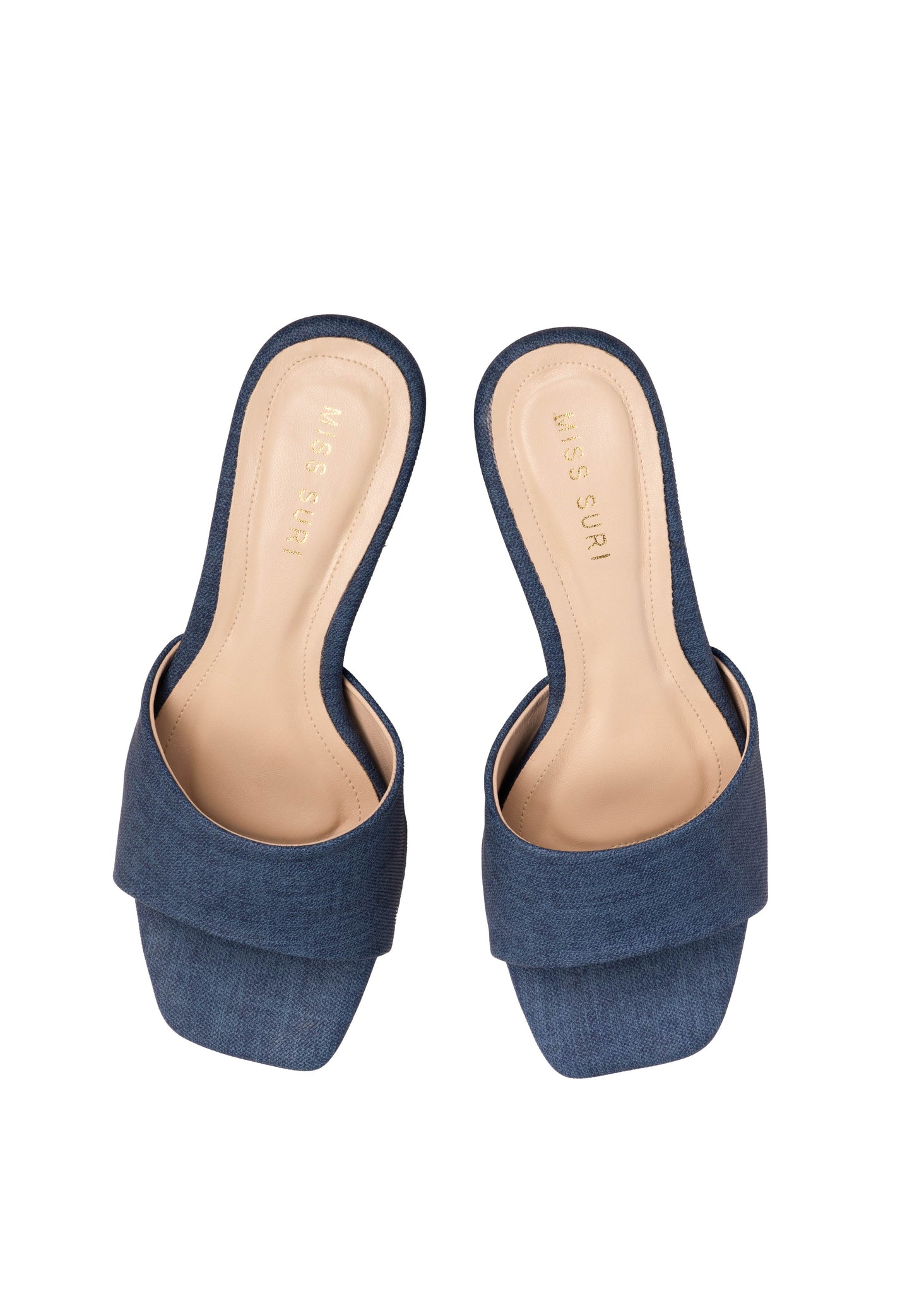 Denim Muse Mule Heels by Miss Suri