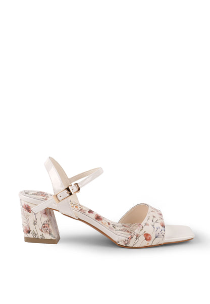 Lavender Poise Strap Heels by Miss Suri -White