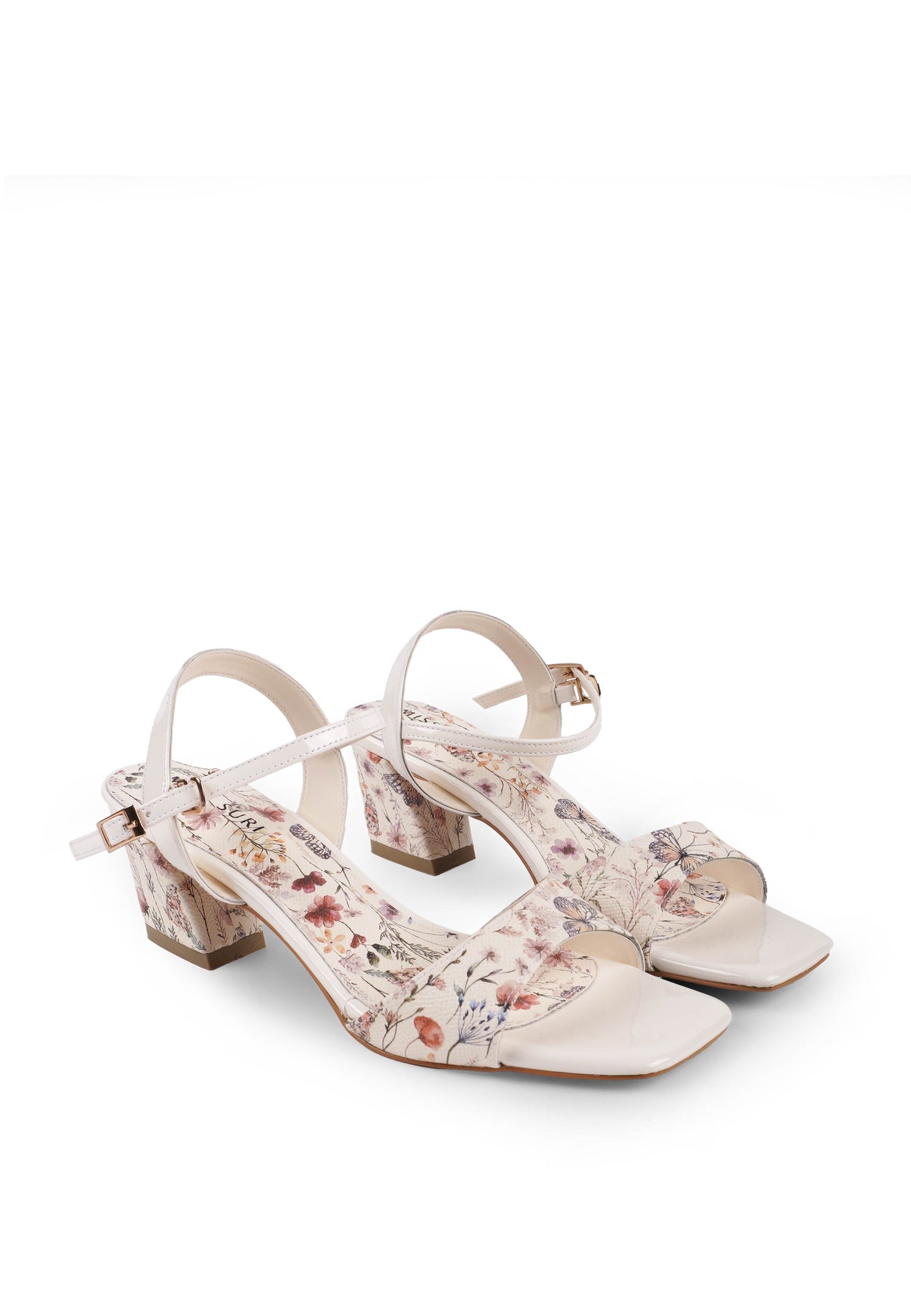 Lavender Poise Strap Heels by Miss Suri -White