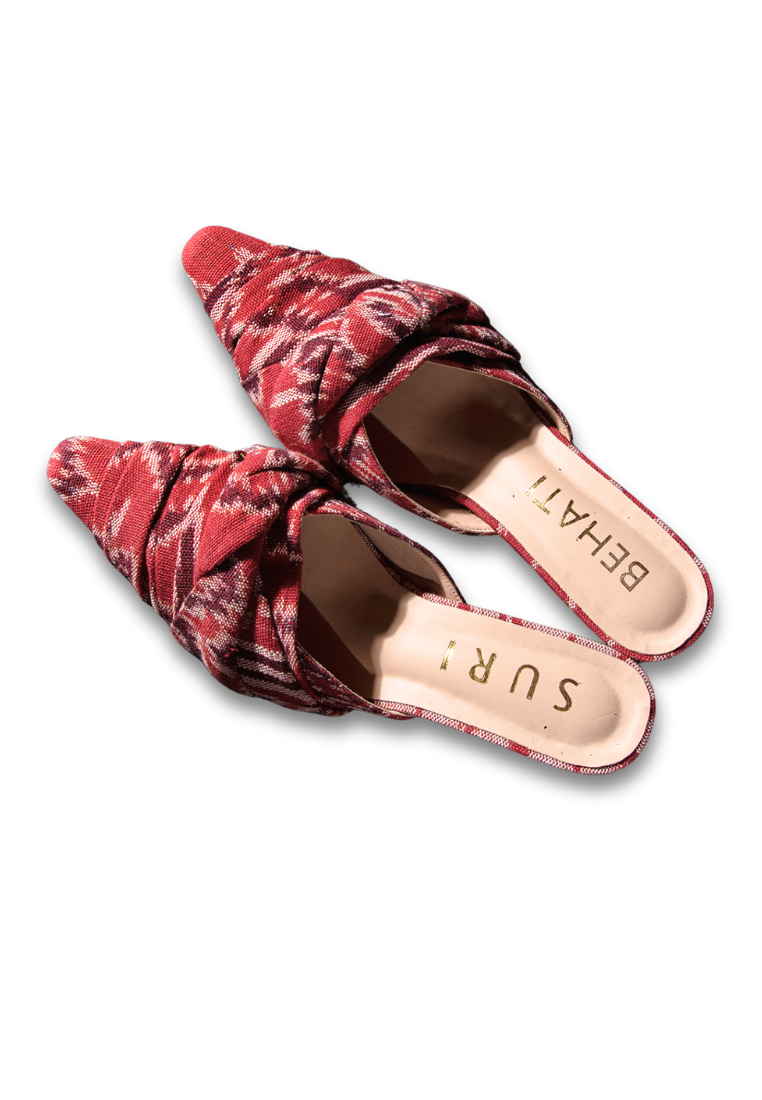 Pua Kumbu Heels (Red) - BEHATI x SURI