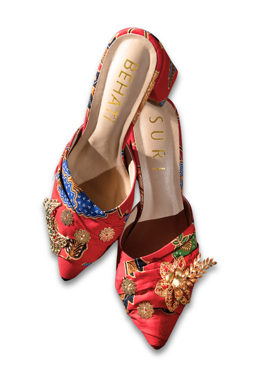 Batik Heels (Red) - BEHATI x SURI