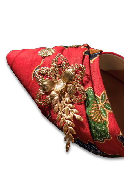 Batik Heels (Red) - BEHATI x SURI