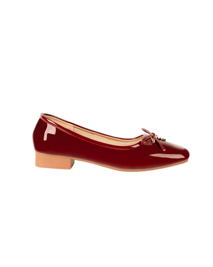 Dolly Dreams Bow Flat by Miss Suri- Maroon