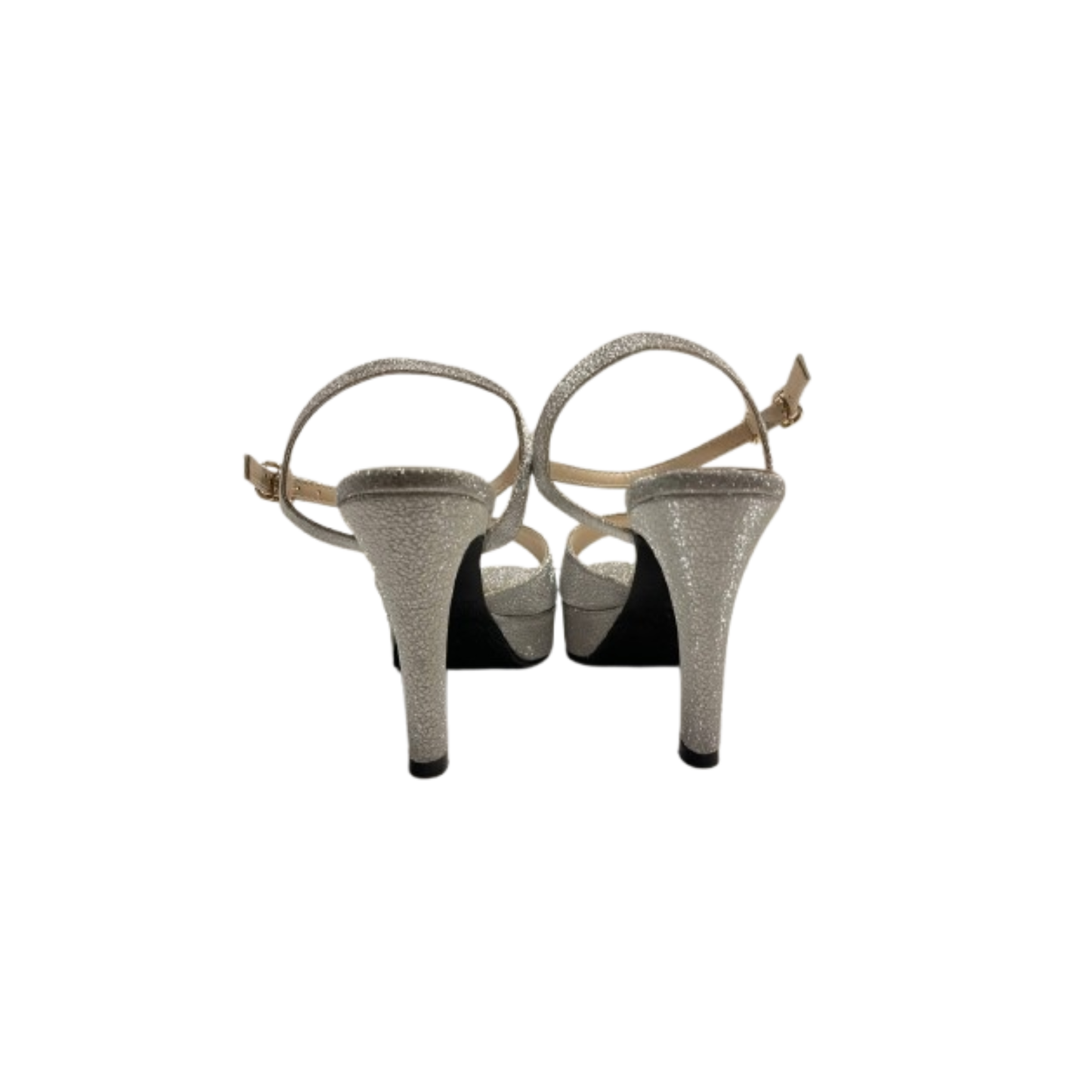 Suri Glitter Ankle -Strap Heels by Intansuri - Silver