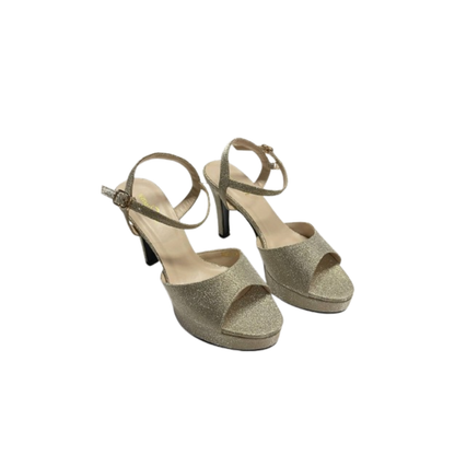 Suri Glitter Ankle -Strap Heels by Intansuri - Silver