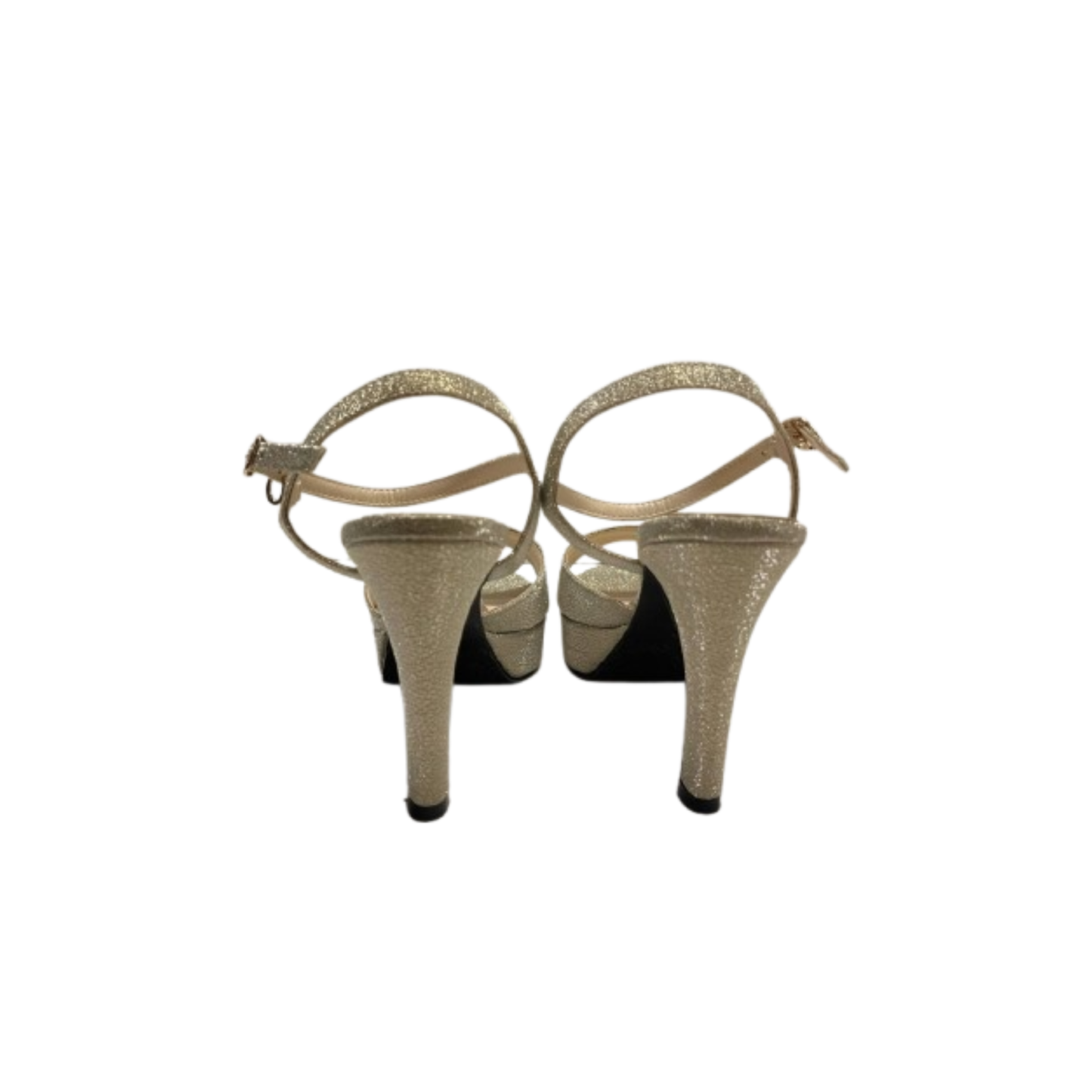 Suri Glitter Ankle -Strap Heels by Intansuri - Gold