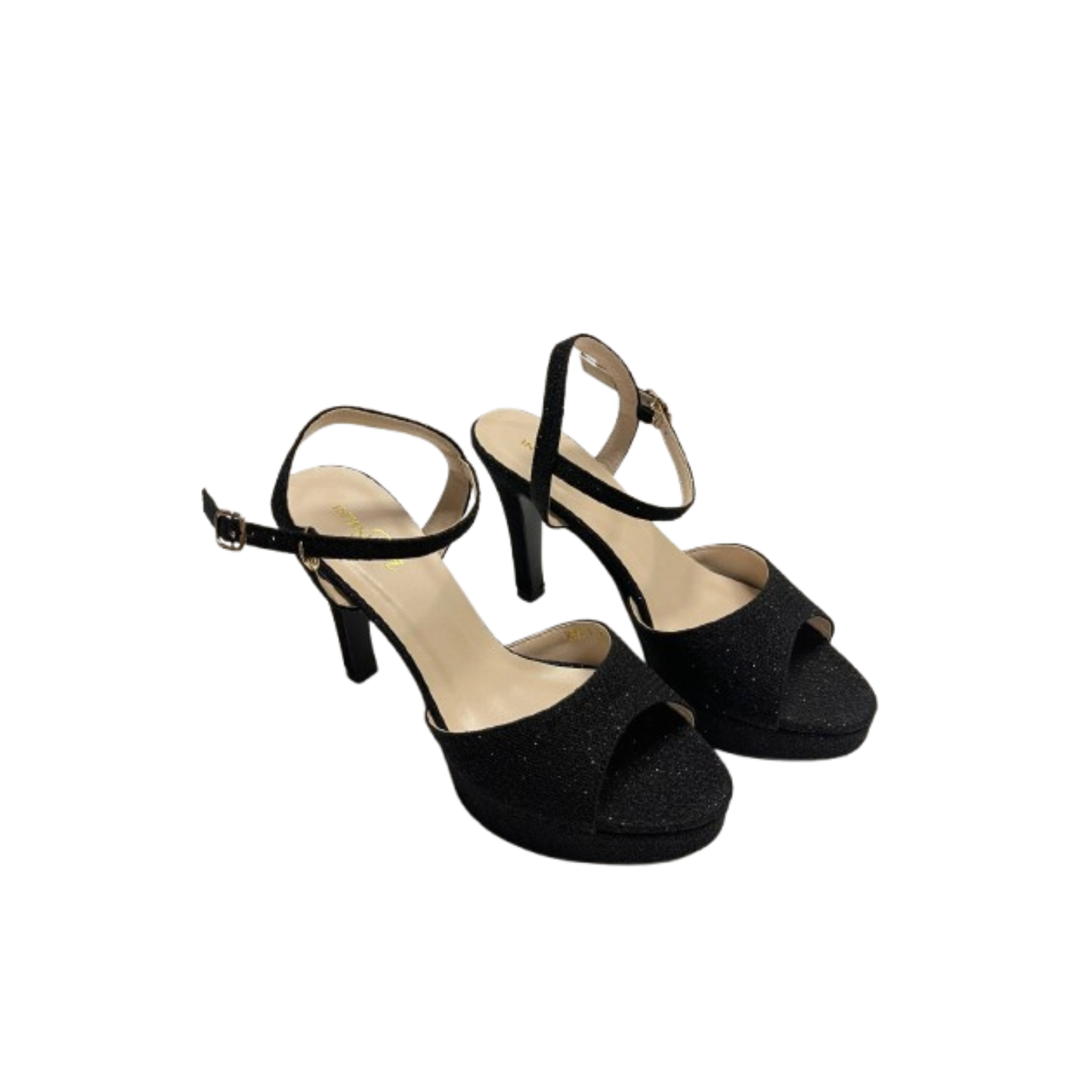 Suri Glitter Ankle -Strap Heels by Intansuri - Silver