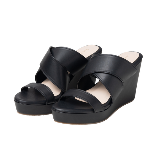 Cross Wedges by Miss Suri - Black