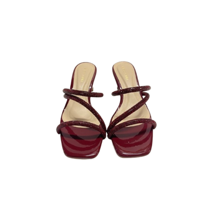 Glitter Strap Heels by IntanSuri - Brown