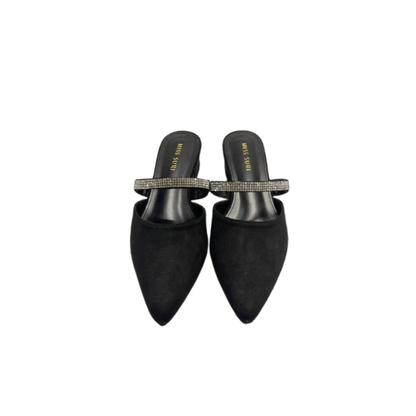 Glam Strap Mules by Miss Suri - Black