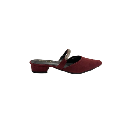 Glam Strap Mules by Miss Suri - Maroon