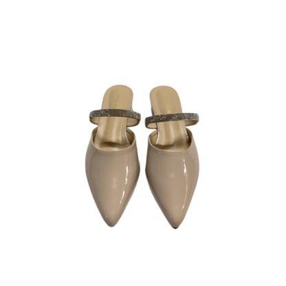 Glam Strap Mules by Miss Suri - Beige