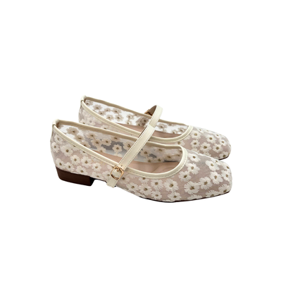 Della Ballet Flats - White