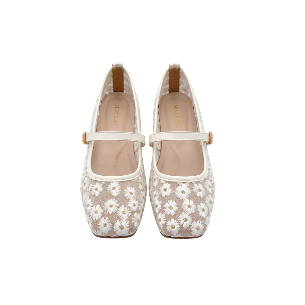Della Ballet Flats - White