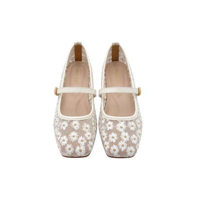 Della Ballet Flats - White
