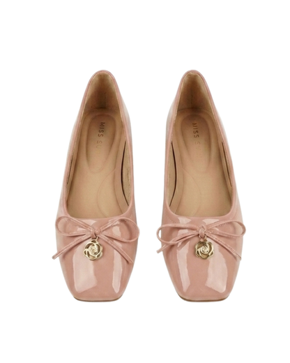 Dolly Dreams Bow Flat by Miss Suri- Pink
