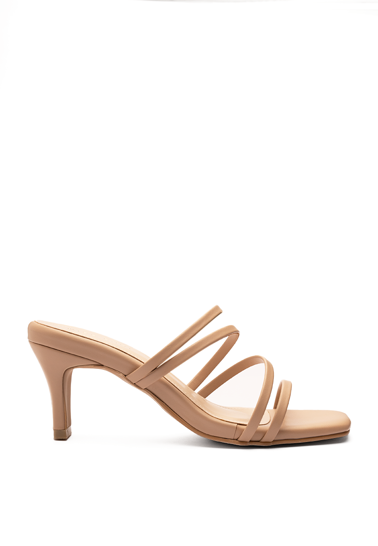 Flat Strappy Heels by Miss Suri - nude