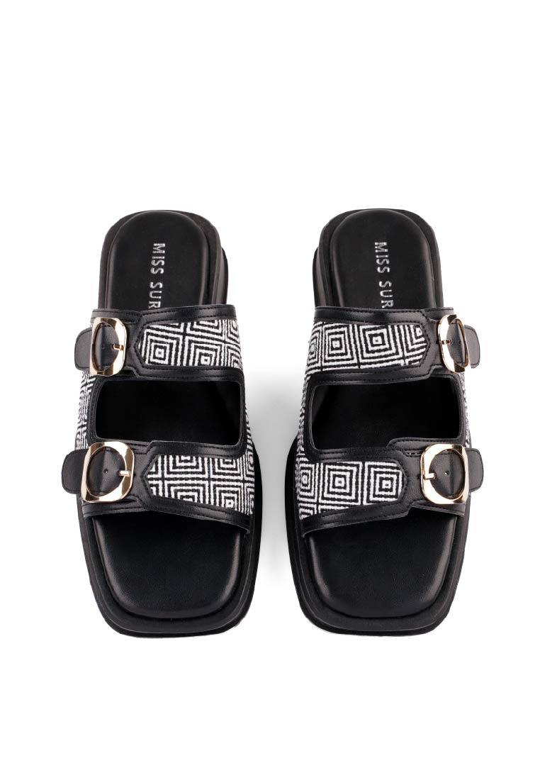 The Urban Block Sandal by Miss Suri - Black