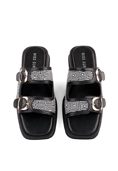 The Urban Block Sandal by Miss Suri - Black