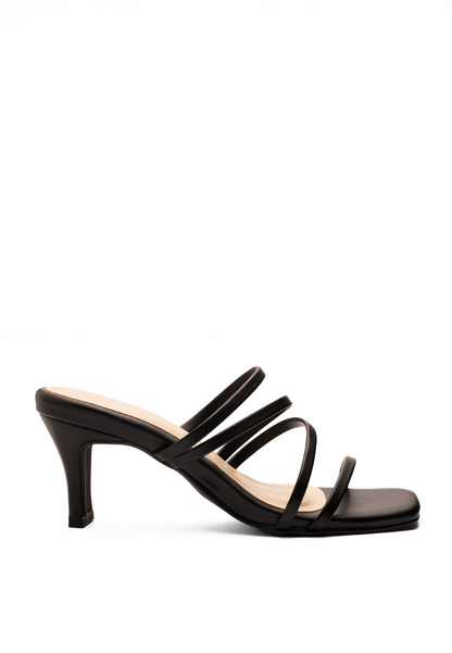 Flat Strappy Heels by Miss Suri - black