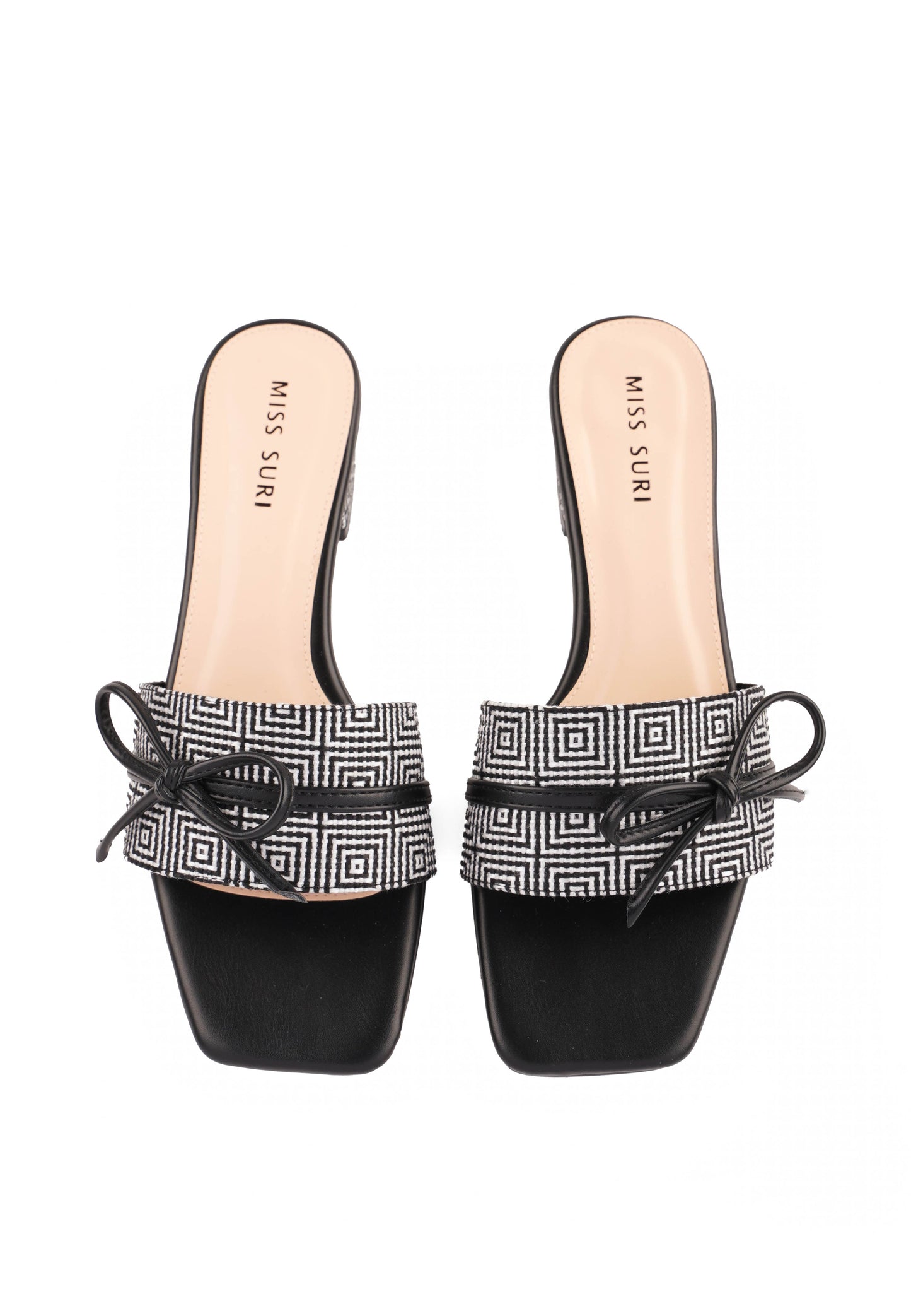 Keisha Bow Grid Heels by Miss Suri - Brown