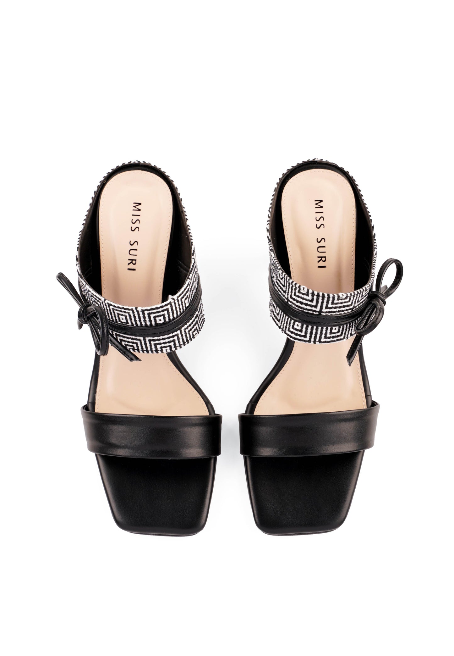 The Alora Ribbon Heels by Miss Suri - Black
