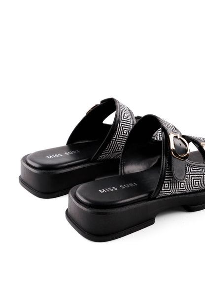 The Urban Block Sandal by Miss Suri - Black