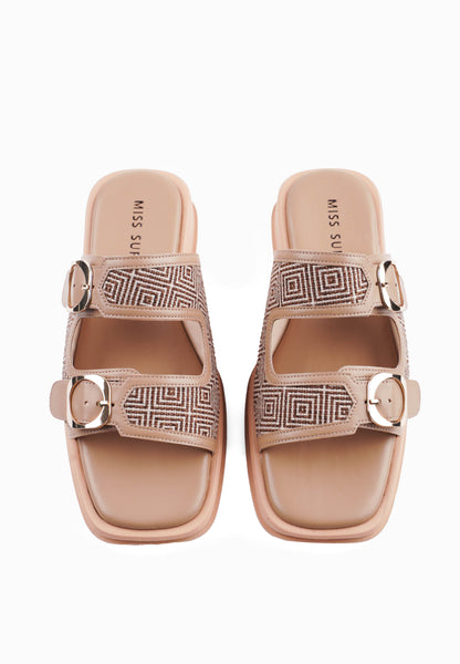 The Urban Block Sandal by Miss Suri - Brown