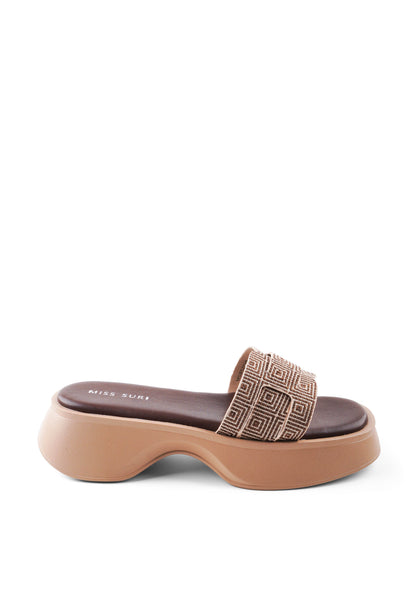 Geometric Comfort Wedges by Miss Suri - Black