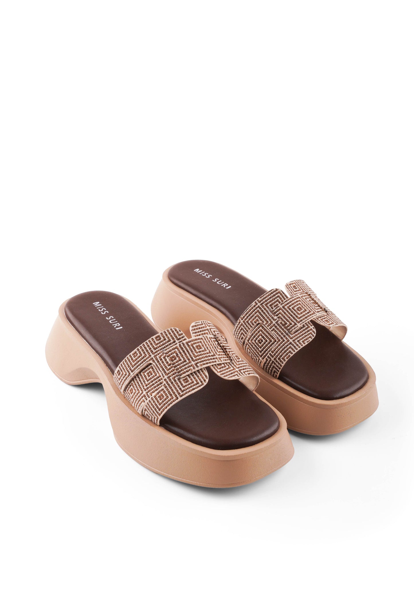 Geometric Comfort Wedges by Miss Suri - Black