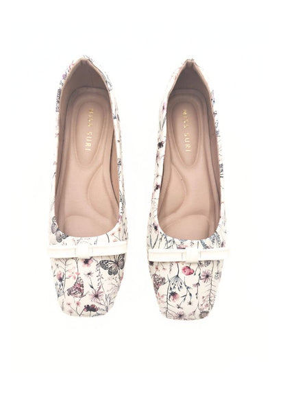 Camellia Bliss Ballet Flats by Miss Suri - White