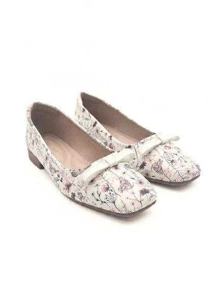 Camellia Bliss Ballet Flats by Miss Suri - White