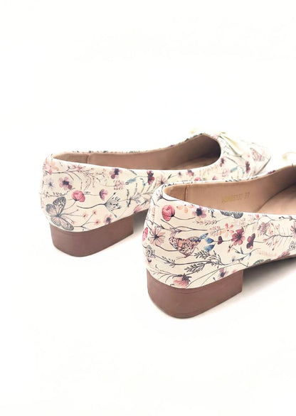 Camellia Bliss Ballet Flats by Miss Suri - White