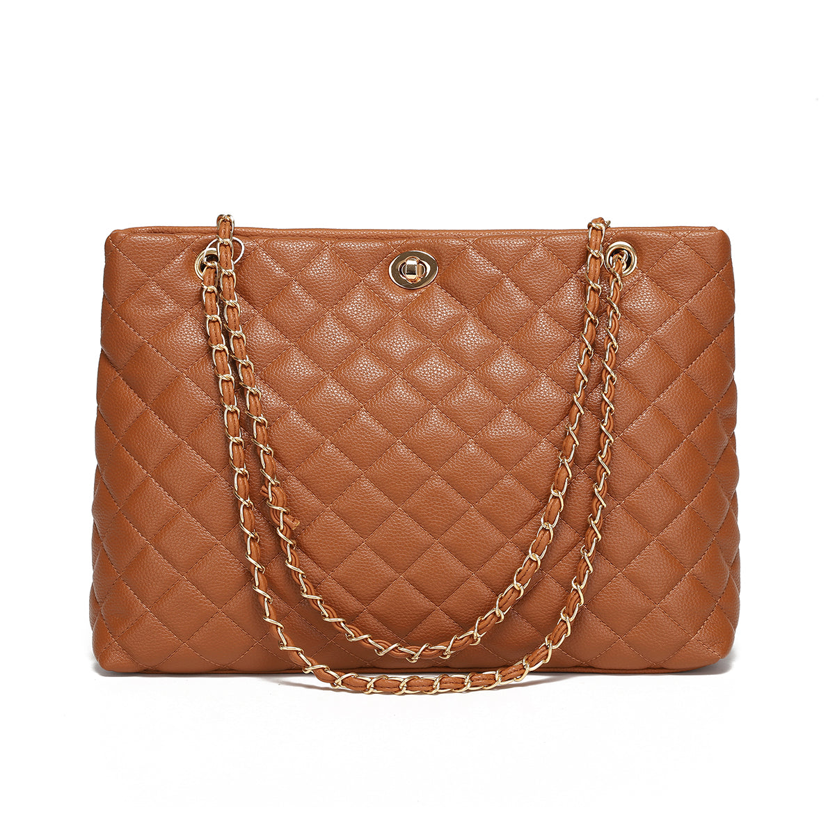 Quilted Leather Tote by Miss Suri - Black