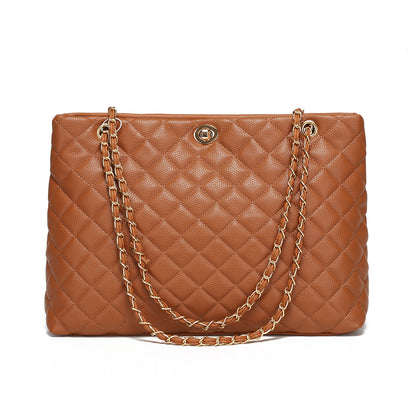 Quilted Leather Tote by Miss Suri - Black