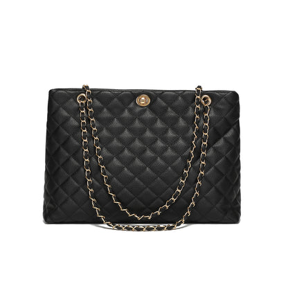 Quilted Leather Tote by Miss Suri - Black