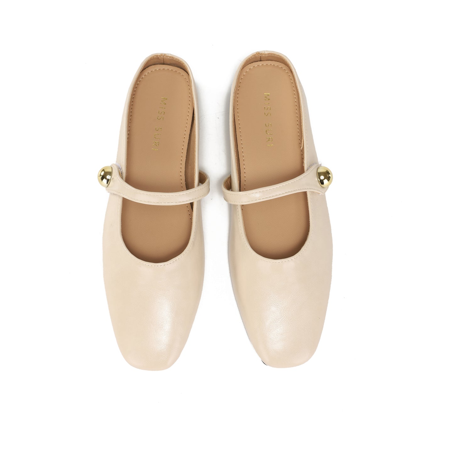 Slip On Flats by Miss Suri - Beige