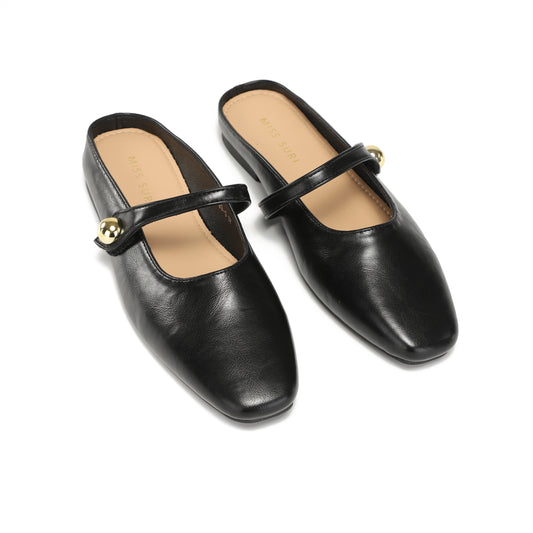 Slip On Flats by Miss Suri - Black