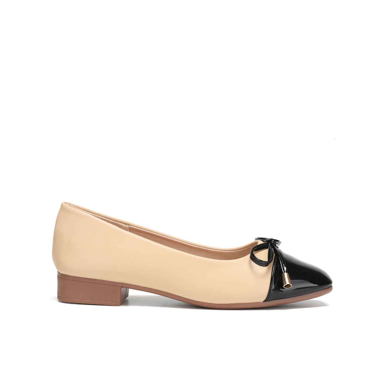 Bow Flat by Miss Suri - Nude/Black