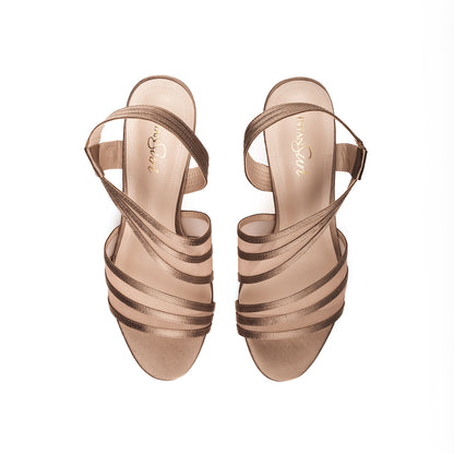 Asymmetric heels by IntanSuri - brown