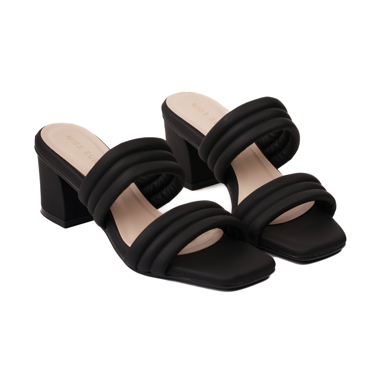 Padded Strap Heels by Miss Suri - Black